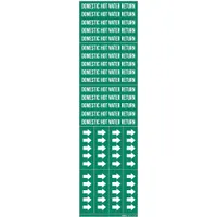 Pipe Marker: Domestic Hot Water Supply, Green, White, Fits 3/4 in and Smaller Pipe O.D. (MPN 7352-3C)