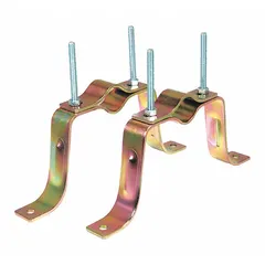 Heavy-duty wall bracket mount designed for antennas and satellite dishes. Accommodates pipe outer diameters from 1" to 2.25" O.D. Suitable for securing outdoor communication equipment to a wall structure.