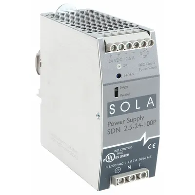 SOLAHD DC Power Supply: DIN Rail, 60 W Output Power - Rated, 2.5 A Current - Output - DIN Rail Mount DC Power Supplies