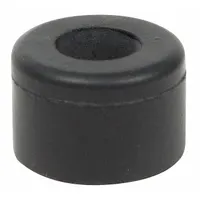 This door-mounted bumper stop protects walls and doors from impact damage in industrial facilities, warehouses, and commercial buildings. It mounts directly to the door and absorbs contact with the wall or adjacent surface, preventing dents and wear. Width: 3/4 in, overall height: 1/2 in, color: black