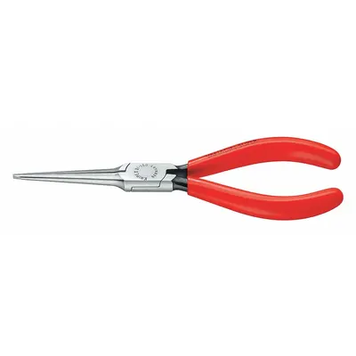 KNIPEX Long Nose Plier: 1 1/4 in Max Jaw Opening, 6 1/4 in Overall Lg, 2 1/8 in Jaw Lg - Flat-Nose Pliers