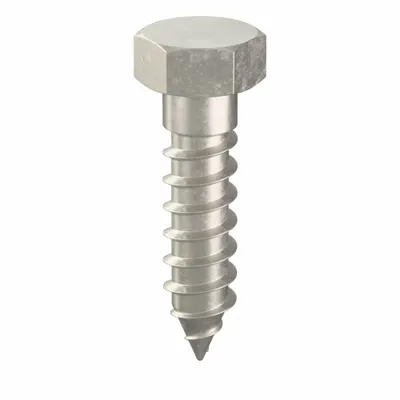 FOREVERBOLT Hex Head Lag Screw: 3/8 in Size, 1 1/2 in Lg, Stainless Steel, NL-19 - 18-8 Stainless Steel Hex Head Lag Screws