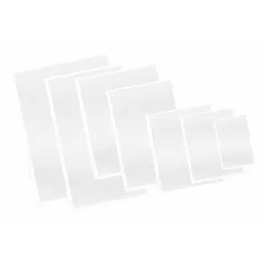 This static shield open-ended poly bag is made from polyethylene terephthalate (PET) and measures 8 inches in length by 6 1/2 inches in width. It is supplied as a flat pack of 1,800 bags and does not include a hang hole. Used for packaging and protecting static-sensitive components during storage and transport.