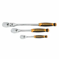 This standard-head ratchet features a reversible design and a full polish chrome finish. With a 4° minimum arc swing, it is suited for tightening and loosening fasteners in confined spaces. The non-magnetic construction makes it appropriate for applications where magnetic interference must be avoided.