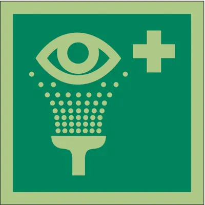 IMO (International Maritime Organization) Safety Sign: Vinyl, Adhesive Sign Mounting - Square Eye Wash Symbol Signs
