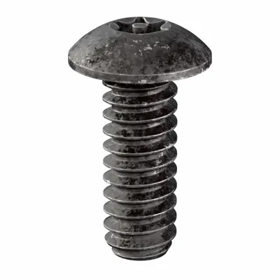 TAMPER-PRUF SCREW Tamper Resistant Screw: #6-32 Thread Size, 3/8 in Lg, Steel, Black Oxide - Button Head Tamper-Resistant Machine Screws