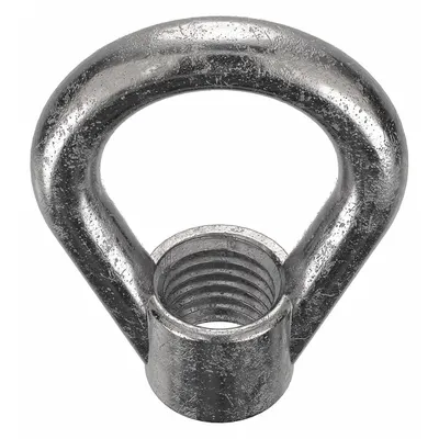 KEN FORGING Eye Nut: 3/8"-16 Thread, Stainless Steel, Plain, Oval, 1 1/4 in Inside Dia - Stainless Steel Eye Nuts