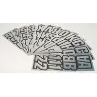 Letter and Number Label Set: Gen Identification, 2 in Character Ht, Proprietary, Black/Silver, Vinyl (MPN GCHBLK500)