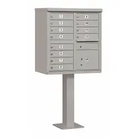 Cluster Box Unit: CBU, 13 Doors, Horizontal, 62 in H x 30 1/2 in W x 18 in D, Pedestal Mounting (MPN 3312GRY-U)
