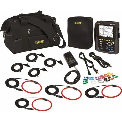 AEMC INSTRUMENTS Power Quality Analyzer: For Three Phase, CAT III 1000V/CAT IV 600V, IP53 - Power Analyzers