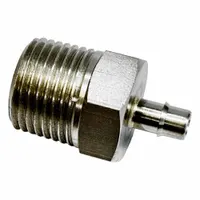 Mini Barb Fitting: Threaded, Stainless Steel, Rubber, 2,000 psi Max Op Pressure (MPN 3/8B5-SS)