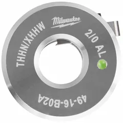 Aluminum stripping bushing for 2/0 AWG THHN/XHHW wire. Mounts onto MILWAUKEE 2435-20 or 2935-20 tools to guide and strip insulation cleanly, preparing conductors for termination in electrical installations.