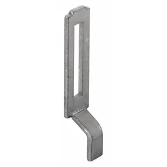 This zinc-plated silver keeper is designed for use with screen doors, storm doors, or cabinet doors to provide a latching point. It measures 1-1/4 inches in height, 1/4 inch in length, and 3/8 inch in width. Supplied as a single unit.
