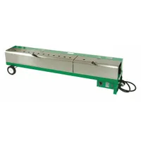 PVC pipe heater for bending and forming pipes from 1/2 in to 6 in diameter. Operates on 230 V AC with a 10-minute preheat time. Suitable for electrical conduit, plumbing, and industrial piping applications