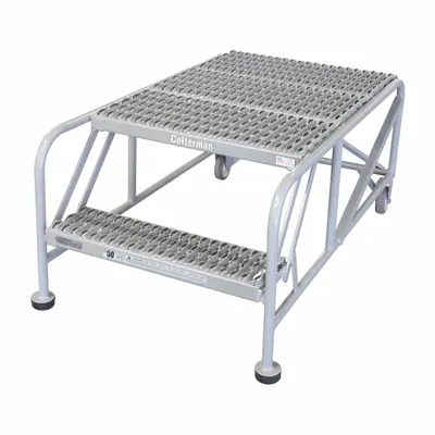 COTTERMAN Mobile Work Platform: 1.7 ft Platform Ht - Max, 36 in x 24 in, Steel - Tilt-&-Move Rolling Single-Access Platforms