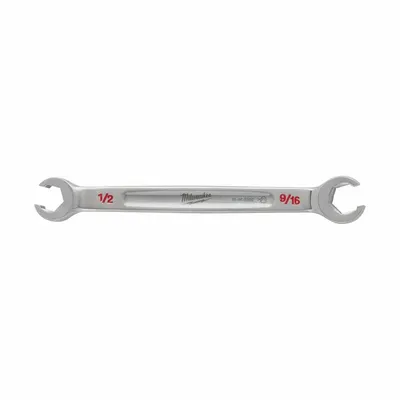 MILWAUKEE 45-96-8302 SAE Double End Flare Nut Wrench, 1/2 in x 9/16 in - SAE, Double End, Standard-Head, 6-Point Flare Nut Wrenches