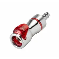 Quick Connection Coupling: Straight, 1/4 in ID Size, Warm Red, Barbed/Quick Disconnect, Brass (MPN LQ4D17004RED)