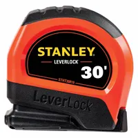 STANLEY Tape Measure: Nonmagnetic Single Hook Tip, 30 ft, Plastic, High-Visibility Orange (MPN STHT30819S)