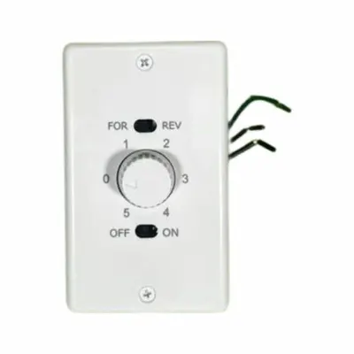 VES Speed Control: Dial, SPST, 3 Switches or Dials, 120V AC, Plastic Plate - Dial Fan Speed Controls