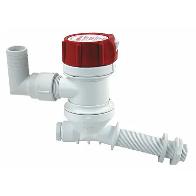 RULE Livewell Pump: 1,100 gph Max Flow, Through-Hull Angled Pickup Tube - Bait & Live Well Pumps