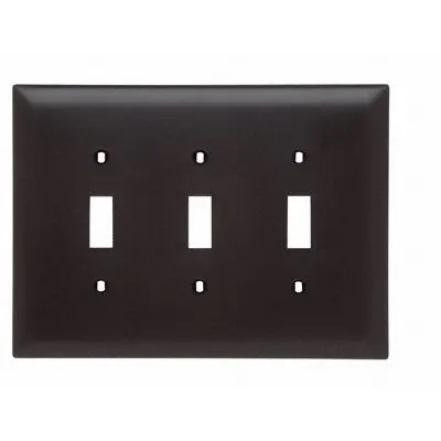 LEGRAND Wall Plate: Toggle, 3 Gang, Brown - General Purpose Wall Plates