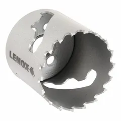 This 2-inch diameter hole saw cuts through wood, metal, and plastic. With 3 teeth per inch and a 5/8"-18 thread, it achieves a maximum cutting depth of 1 7/8 inches. Suitable for construction, plumbing, and electrical installations.