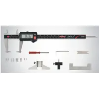 This outside-measuring digital caliper features interchangeable point tips for accessing grooves, recesses, and threads on complex workpieces. With a measurement range of 0 to 8 in (0 to 200 mm), accuracy of +/-0.001 in, and resolution of 0.0005 in / 0.01 mm, it is suited for precision inspection and toolroom use. The IP67 rating provides protection against dust and temporary immersion in water