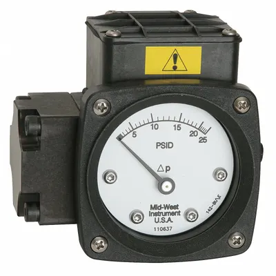 MIDWEST INSTRUMENT Series 142 Differential Pressure Gauge with Switch - Medium & High Operating Pressure Differential Gauges with Switch