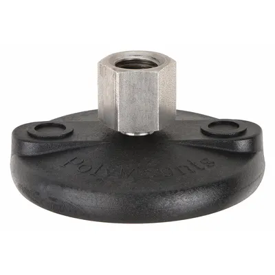S & W Female-End Leveling Mount: Swivel Boltless, Nylon, 1/2"-13 Thread Size - Vibration-Damping Female Leveling Mounts