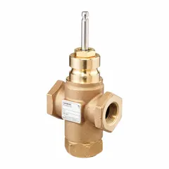 This 3-way globe valve is designed for mixing or diverting flow in hydronic heating and cooling systems. It features a bronze body and stainless steel stem with a metal-to-metal seat, providing a 6.3 CV flow rating and a 45,720 in female NPT connection.