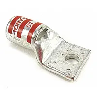 One-hole compression lug for terminating stranded copper wire. Accepts 3/0 AWG conductors with a 1/4 in stud hole. Constructed from copper for standard industrial electrical connections