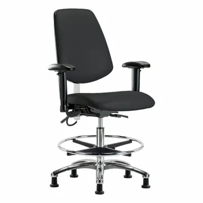 OEM Vinyl ESD Task Chair with Arms, Adjustable Height 21 1/2" to 29", Aluminum Base - Vinyl ESD Chairs
