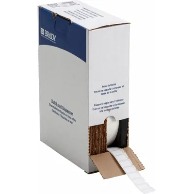 BRADY Wraparound Label: 3/4 in x 1/2 in, Nylon, Black on White - Brady Precut Label Rolls