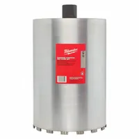 Diamond-tipped core bit designed for wet coring in concrete. Produces precise, large-diameter holes up to 9 inches for plumbing, electrical, or HVAC penetrations. Features a 15-inch maximum drilling depth and 15-inch overall length