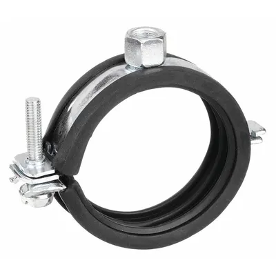 NVENT CADDY Pipe Clamp: Swivel Loop, Electro-Galvanized Steel, For 3/8 in Pipe - Cushioned Split-Ring Hangers for Tube & Pipe