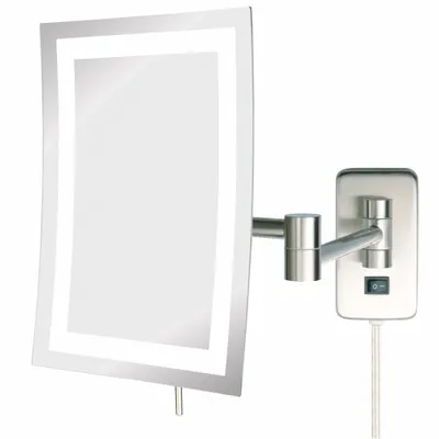 SEE ALL INDUSTRIES Makeup Mirror: Rectangular, Glass, 13 in Overall Ht, 11 in Overall Wd, 3 in Overall Dp - Makeup Mirrors
