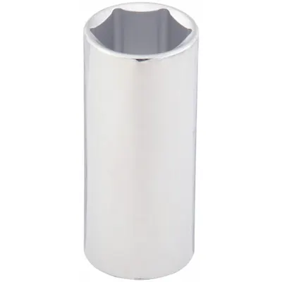 WESTWARD Socket: Metric, 1/2 in Drive Size, 21 mm Socket Size, 6-Point, Deep, Chrome - 1/2" Drive Hand Sockets