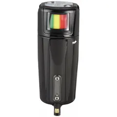 Sterile compressed air filter for removal of oil aerosols and particulates in pneumatic systems. Features 1/4 in NPT connection, 0.01 micron filtration rating, 145 cfm flow capacity, and 250 psi maximum operating pressure. Aluminum body construction.