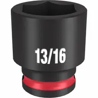 MILWAUKEE Standard Impact Socket: 3/8 in Drive Size, SAE, 13/16 in Socket Size, 6-Point, Std (MPN 49-66-6111)
