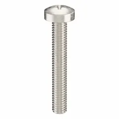 Pan head machine screws with M3x0.50 thread, 20 mm length, made from 18-8 stainless steel with a plain finish. Phillips drive size #1. Supplied in packs of 100. Suitable for general fastening applications in machinery, electronics, and assembly work.