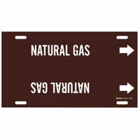 Pipe Marker: Natural Gas, Brown, White, Fits 8 to 9 7/8 in Pipe O.D., 1 Pipe Markers, With Arrows (MPN 4349-G)