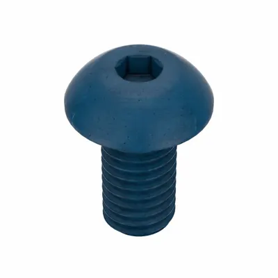 METRIC BLUE Socket Head Cap Screw: M5x0.80 Thread Size, 10 mm Lg, Button, Blue Phosphate - Button Head Socket Cap Screws