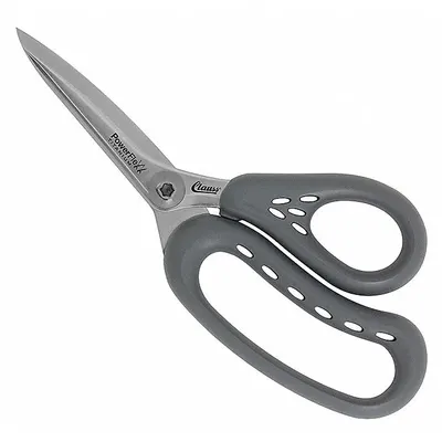 CLAUSS Shears: Ambidextrous, 8 in Overall Lg, Straight, Titanium Bonded, Pointed - Offset Plastic-Handle Scissors
