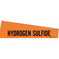 Pipe Marker: Hydrogen Sulfide, Orange, Black, Fits 2 1/2 to 7 7/8 in Pipe O.D., 1 Pipe Markers, 5 PK (MPN 7384-1-PK)