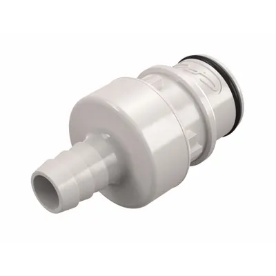 CPC Quick Connection Coupling: Straight, 3/8 in ID Size, Quick-Disconnect Coupler x Barbed - Polysulfone Quick-Disconnect Tube Fittings