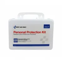 This personal protection kit contains 14 components in a universal size. It is intended for use in workplace safety and first-aid readiness, providing essential items for protection against common hazards