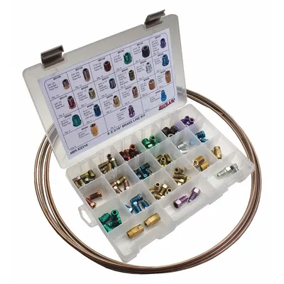 SUR&R Brake Line Replacement Kit, Steel, M10 Thread, 3/16 in Line - Hydraulic Brake Line Repair Kits