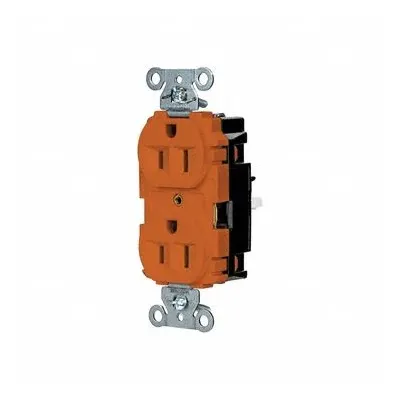 HUBBELL Receptacle: Duplex, 5-15, Orange, 125V AC, 15 A, 2 Pole / 3 Wire (MPN 5262STO) - General Purpose Receptacles