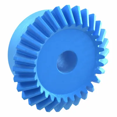 KHK GEARS Miter Gear: For 90° Shaft Angle, Module m 2.5, 30 Teeth, Nylon, 16 mm Bore Dia - Straight Teeth Metric Miter Gears