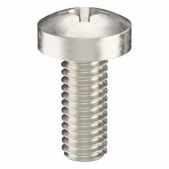 M4x0.70 thread, 10 mm length, 316 stainless steel, plain finish, Phillips #2 drive, pan head. Supplied in a 50-pack. Used for fastening metal parts in machinery, electrical enclosures, and industrial equipment.
